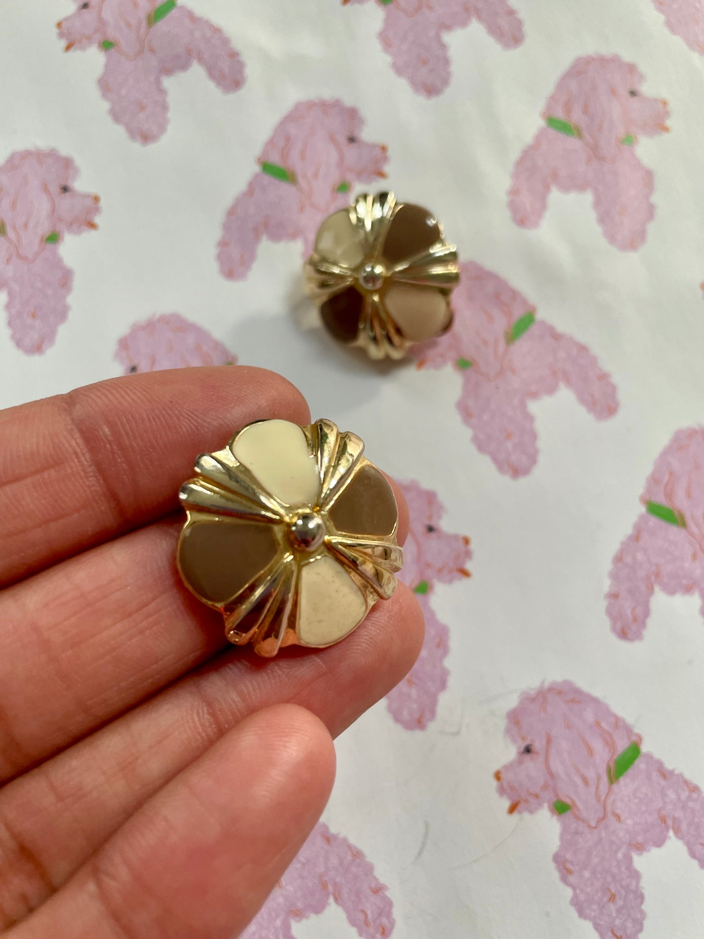 Vintage gouden clip-on oorbellen