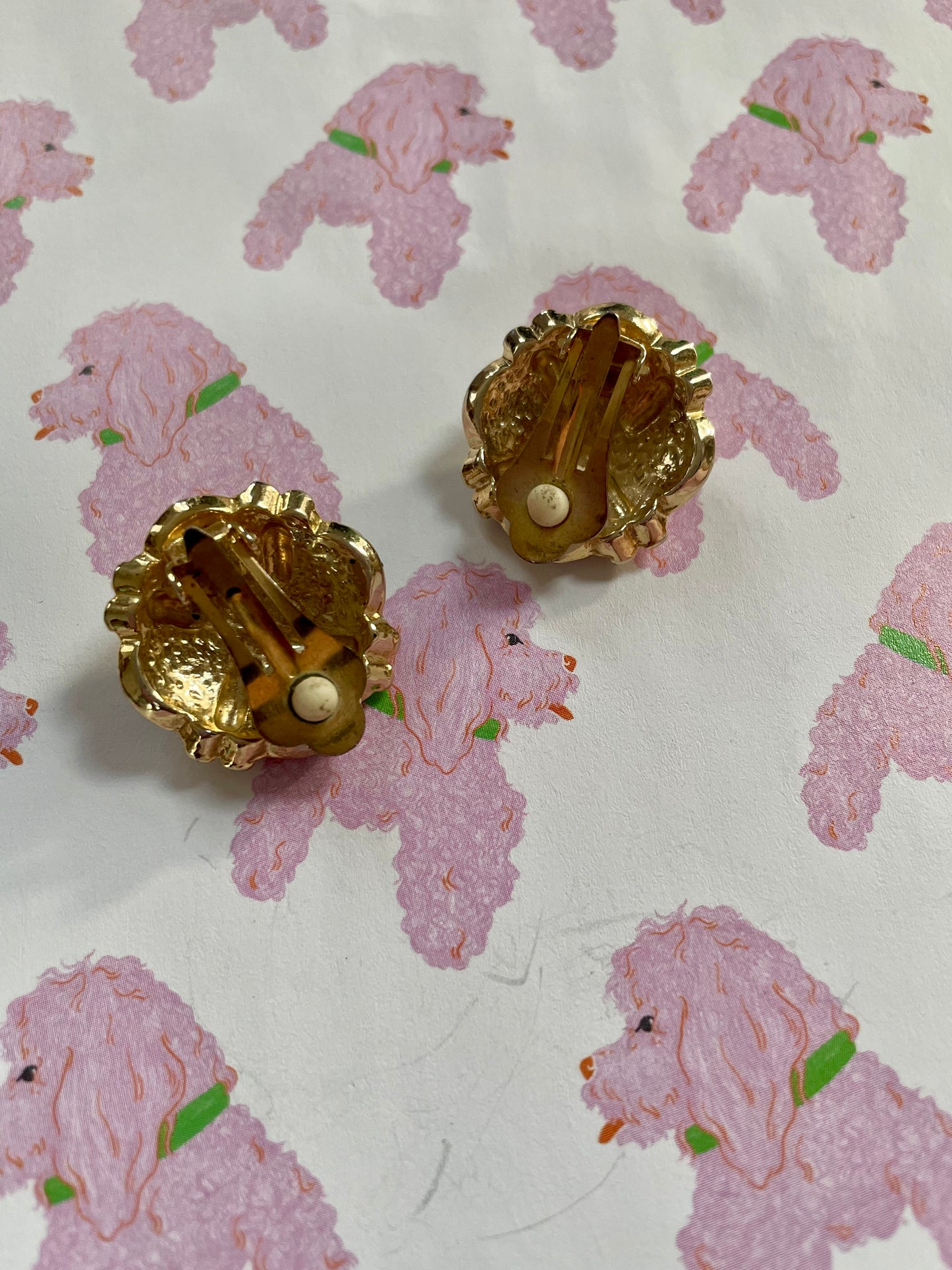Vintage gouden clip-on oorbellen
