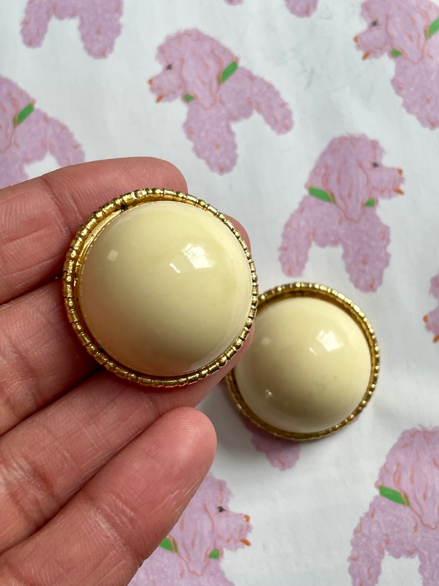 Vintage creme kleurige clip-ons