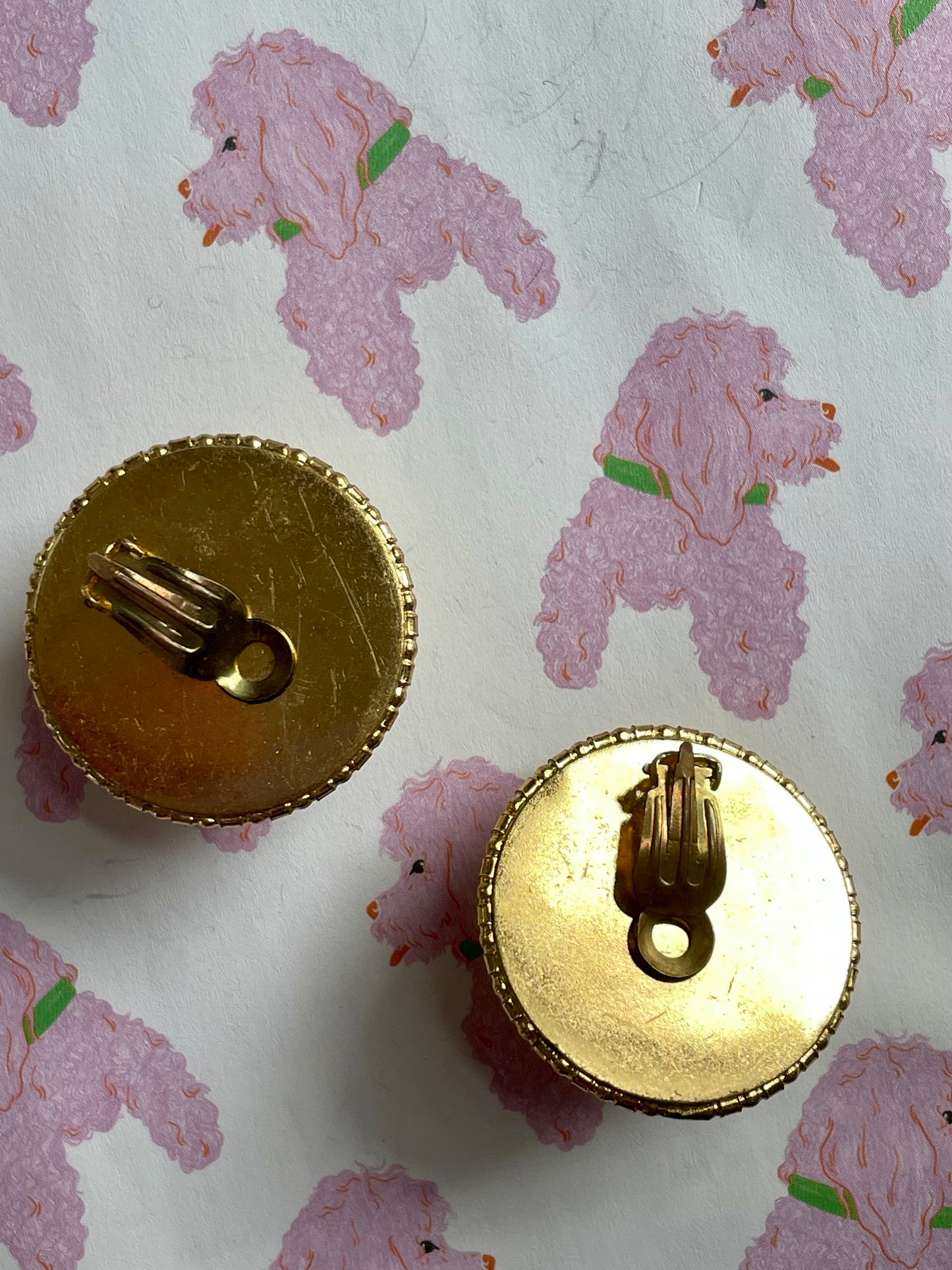 Vintage creme kleurige clip-ons