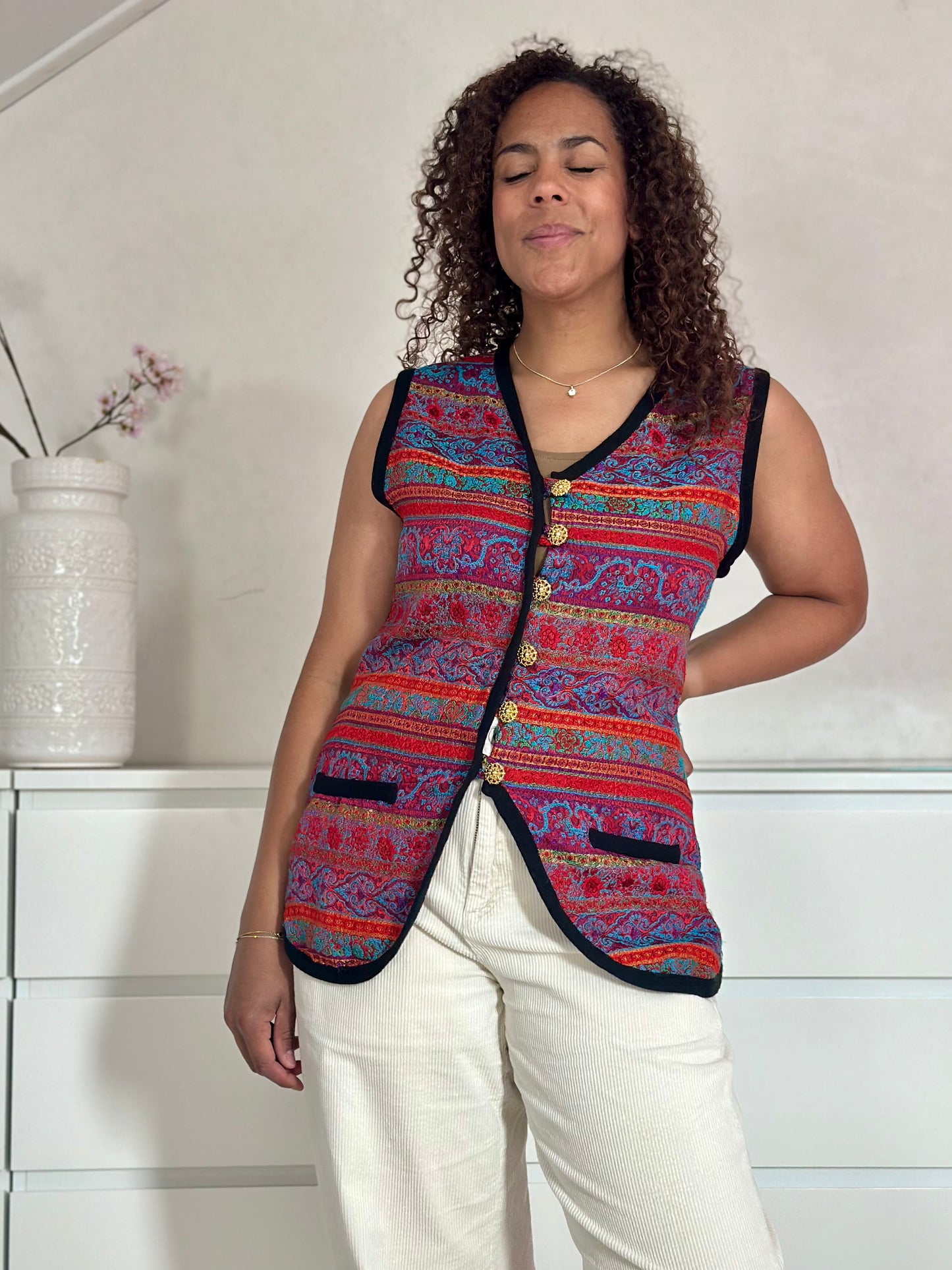 Vintage gebreide waistcoat - XL