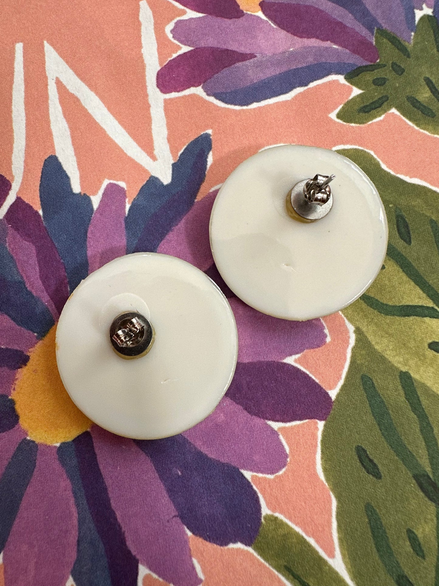 Vintage 80's ronde oorbellen