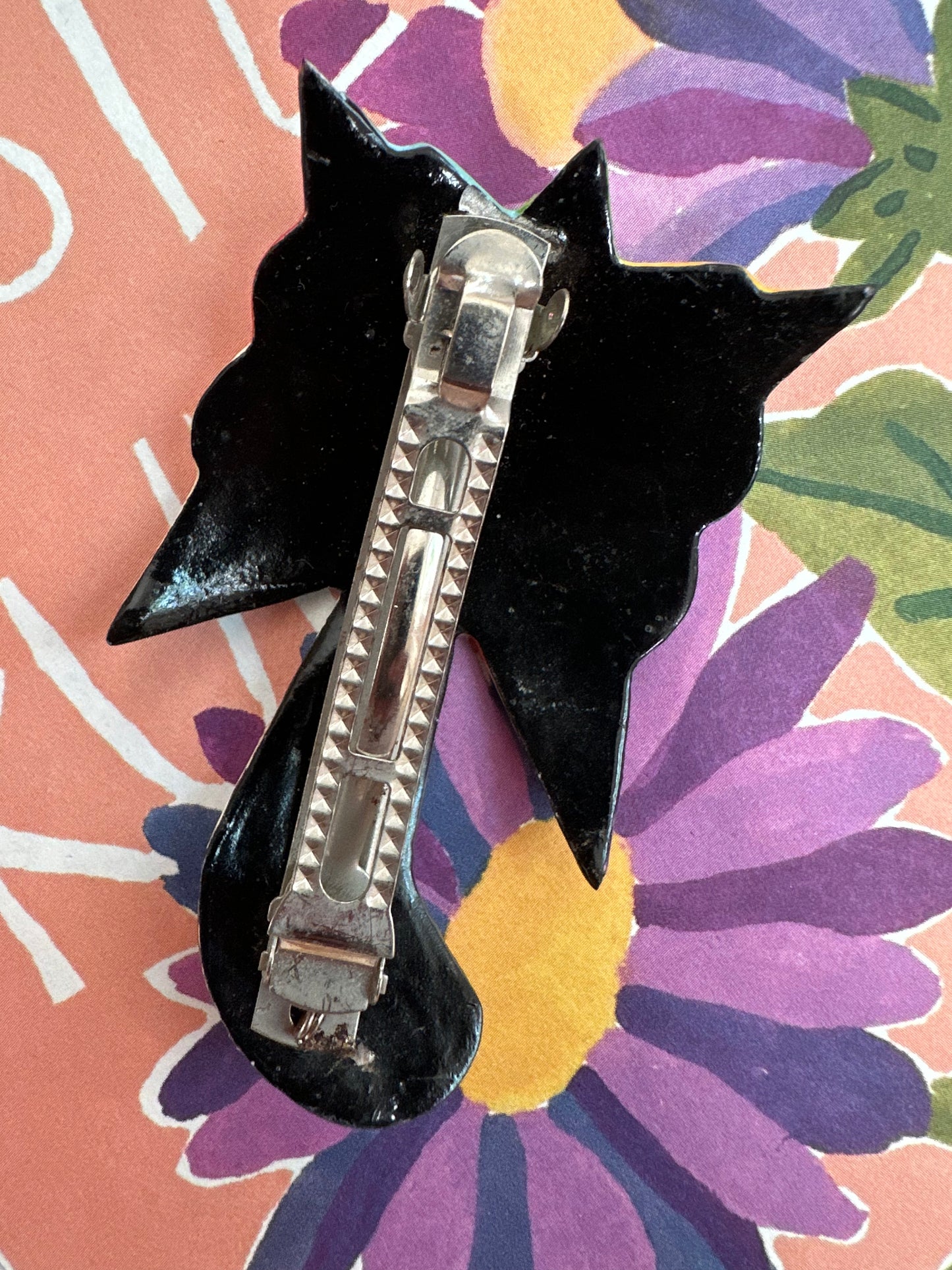 vintage jaren negentig haarspeld multicolor palmboom