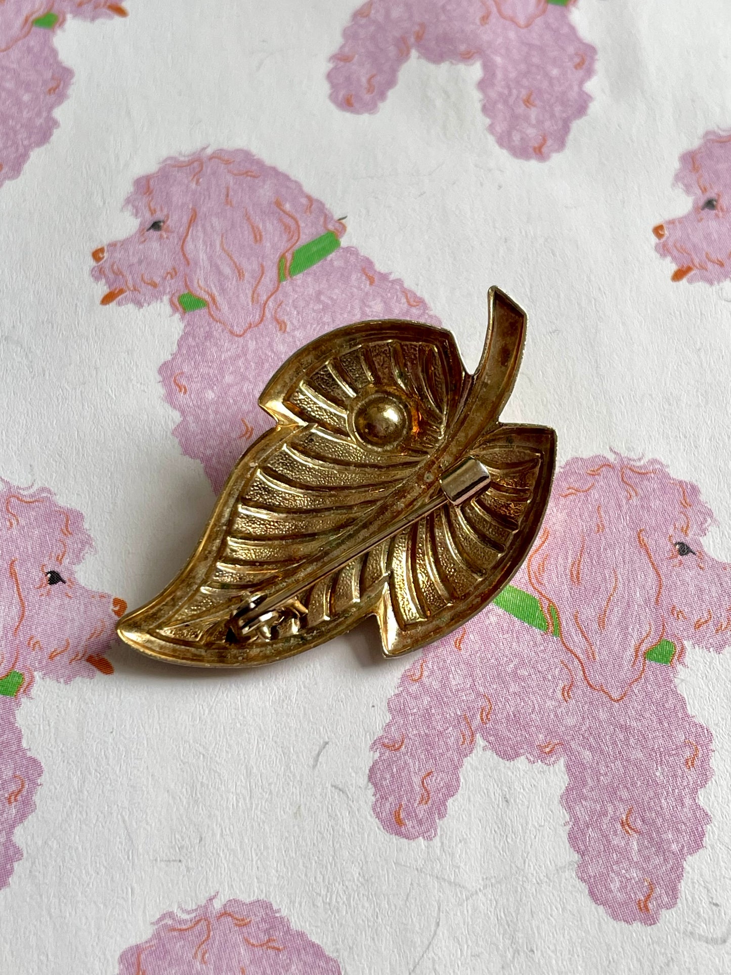 Vintage gouden blad broche