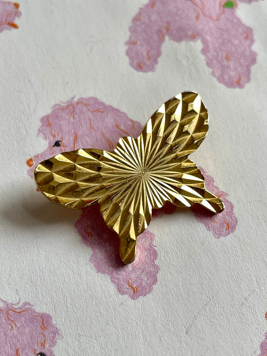 Gouden vlinder broche