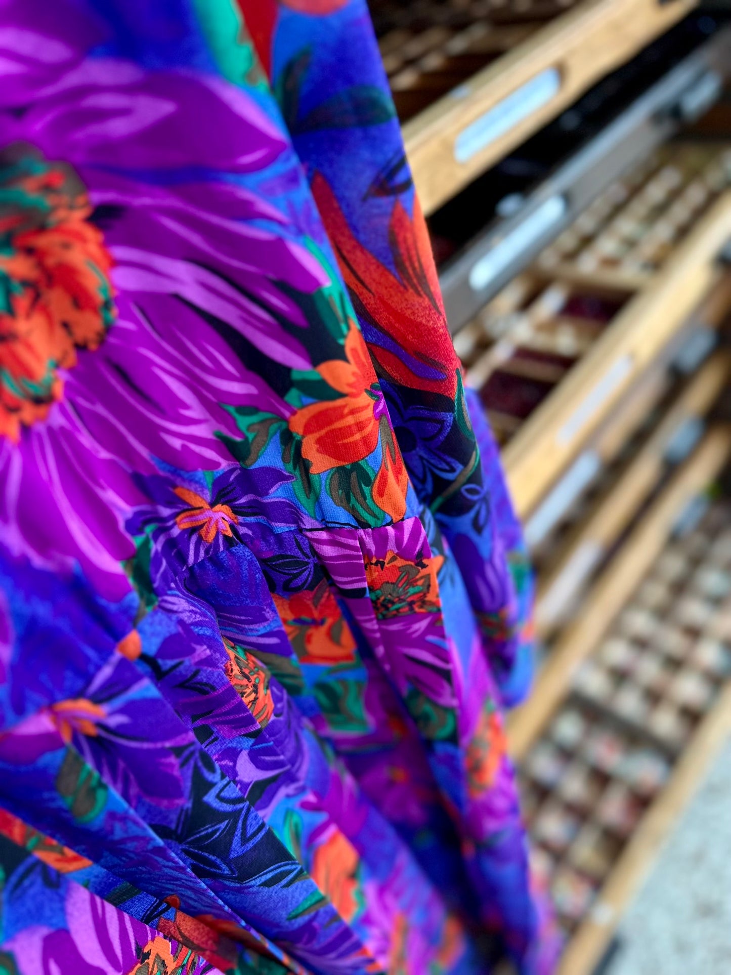 Vintage bloemen plissé-jurk