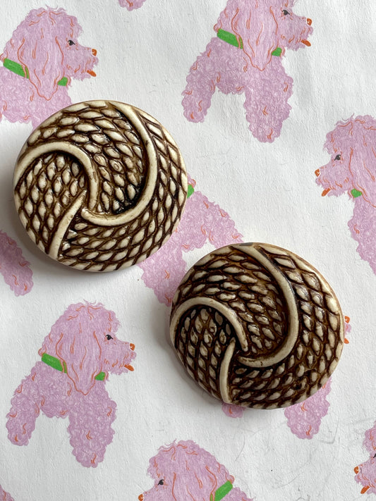 Vintage ivory oorbellen