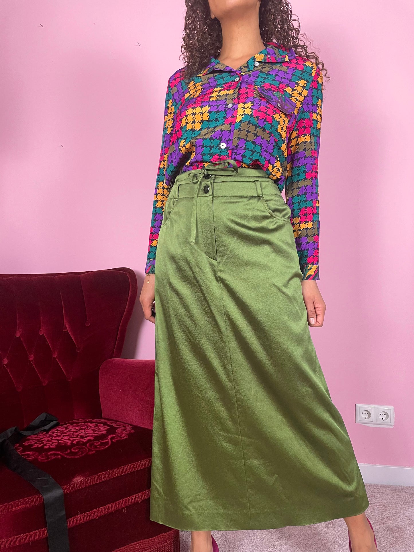 Vintage deadstock maxi-rok