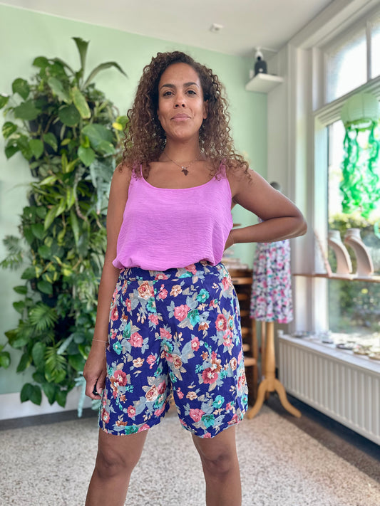 Vintage viscose floral short