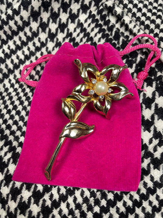 Vintage grote bloemen broche