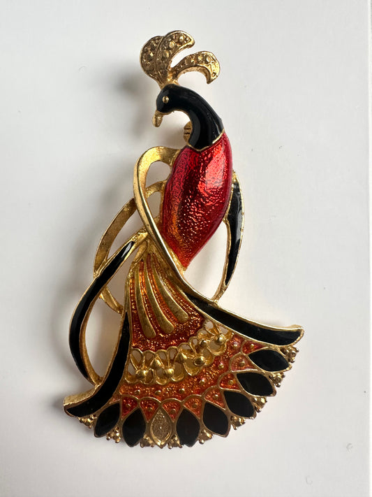 Vintage statement pauw broche