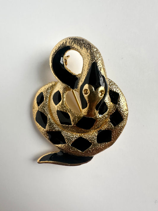 Vintage vergulde slangen broche
