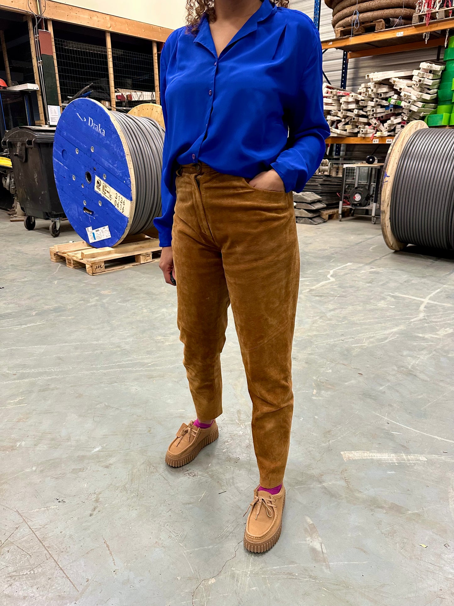 Vintage Camel suède broek - M