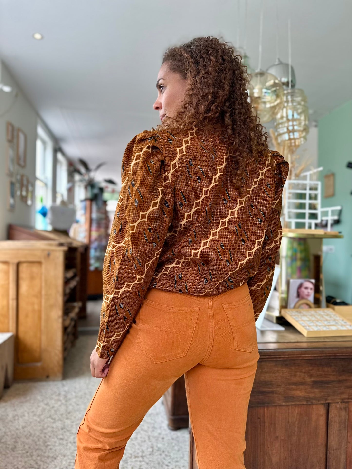 Vintage batik-print blouse