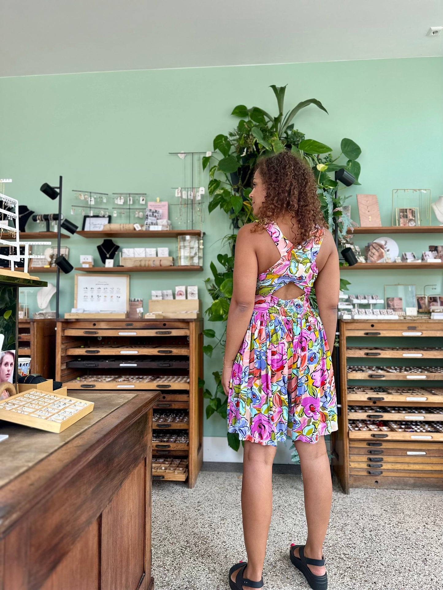 Vintage summer viscose playsuit