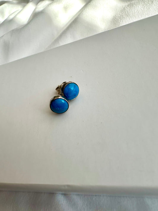 Vintage zilverkleurige turquoise knopjes
