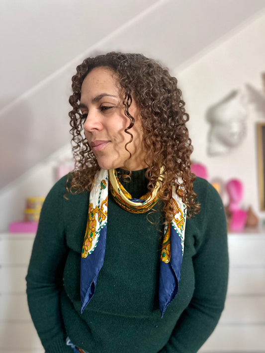 Vintage luxe barok sjaal van zijde