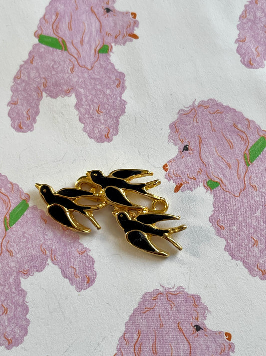 Vintage zwaluwen broche