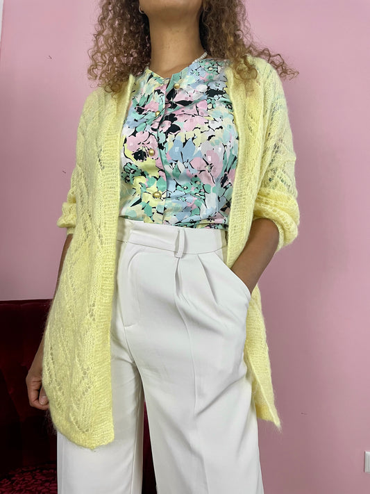 Vintage pastel geel vest