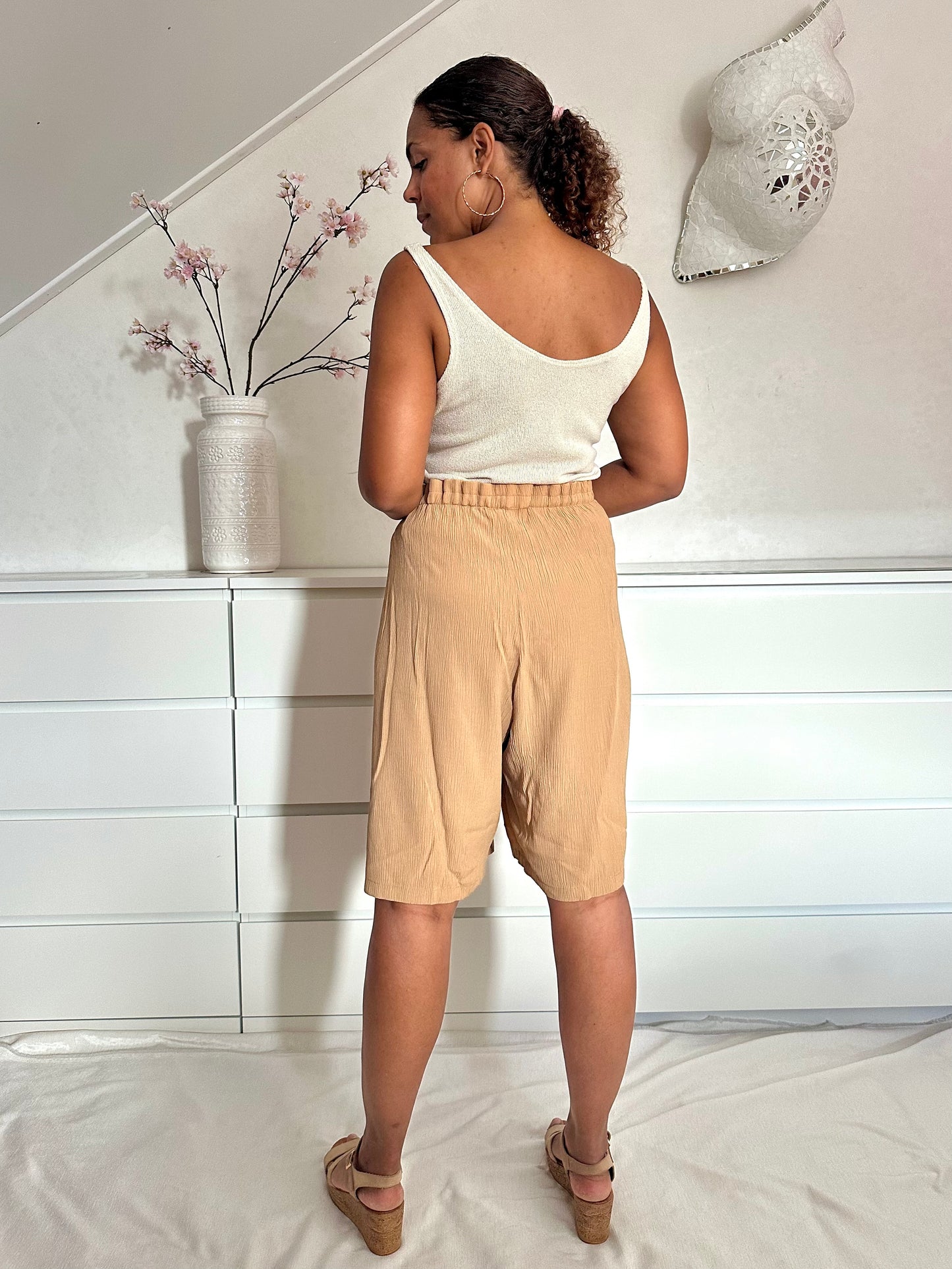Vintage plus size viscose bermuda
