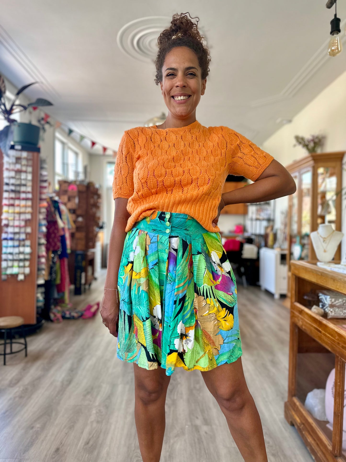 Vintage viscose mini-rok