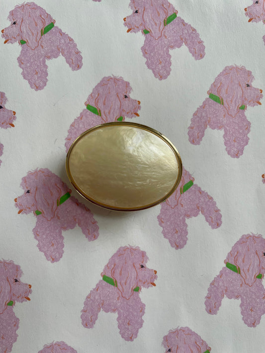 Vintage ovalen parelmoer broche