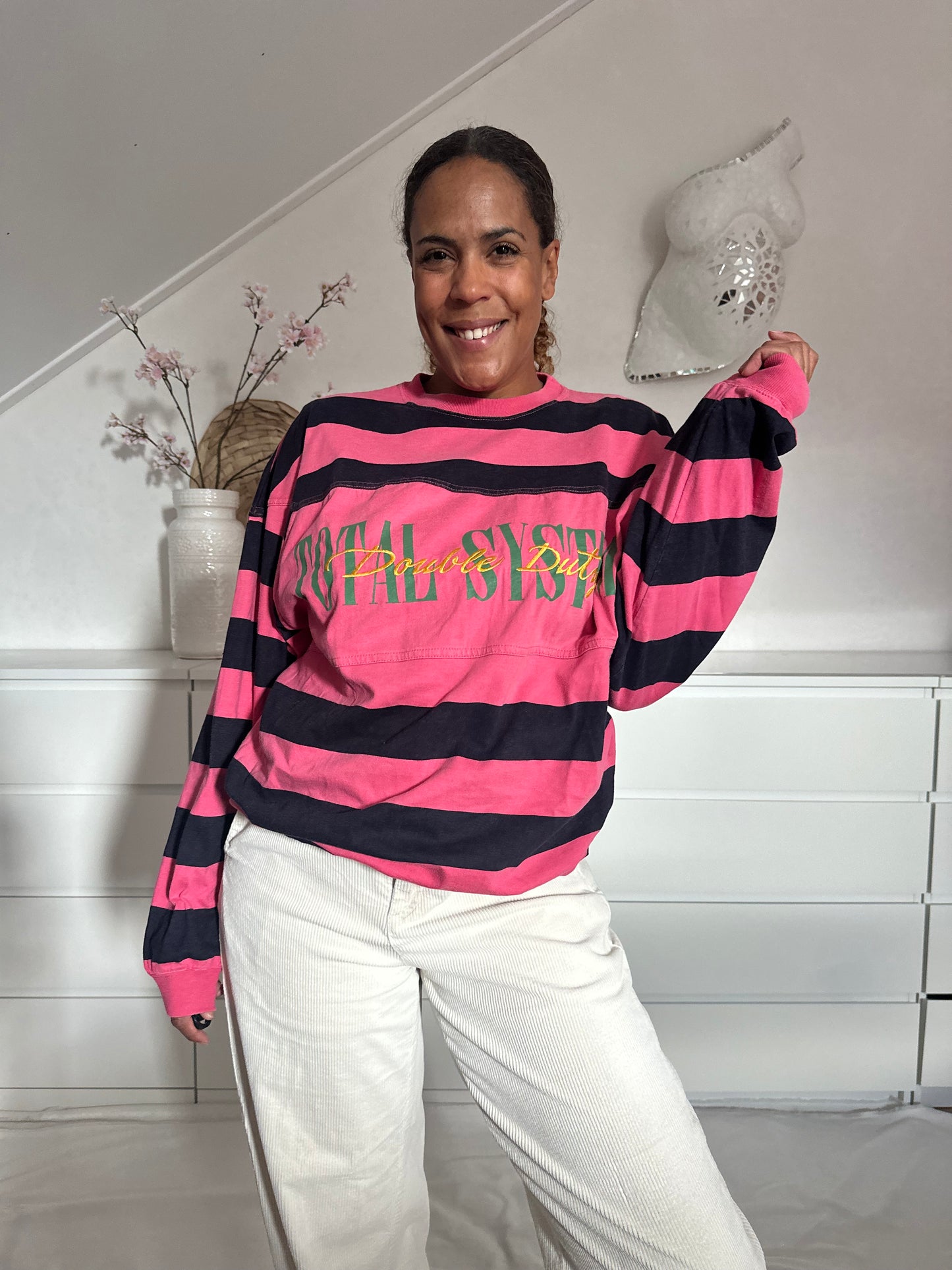 Vintage gestreepte sweater - XL
