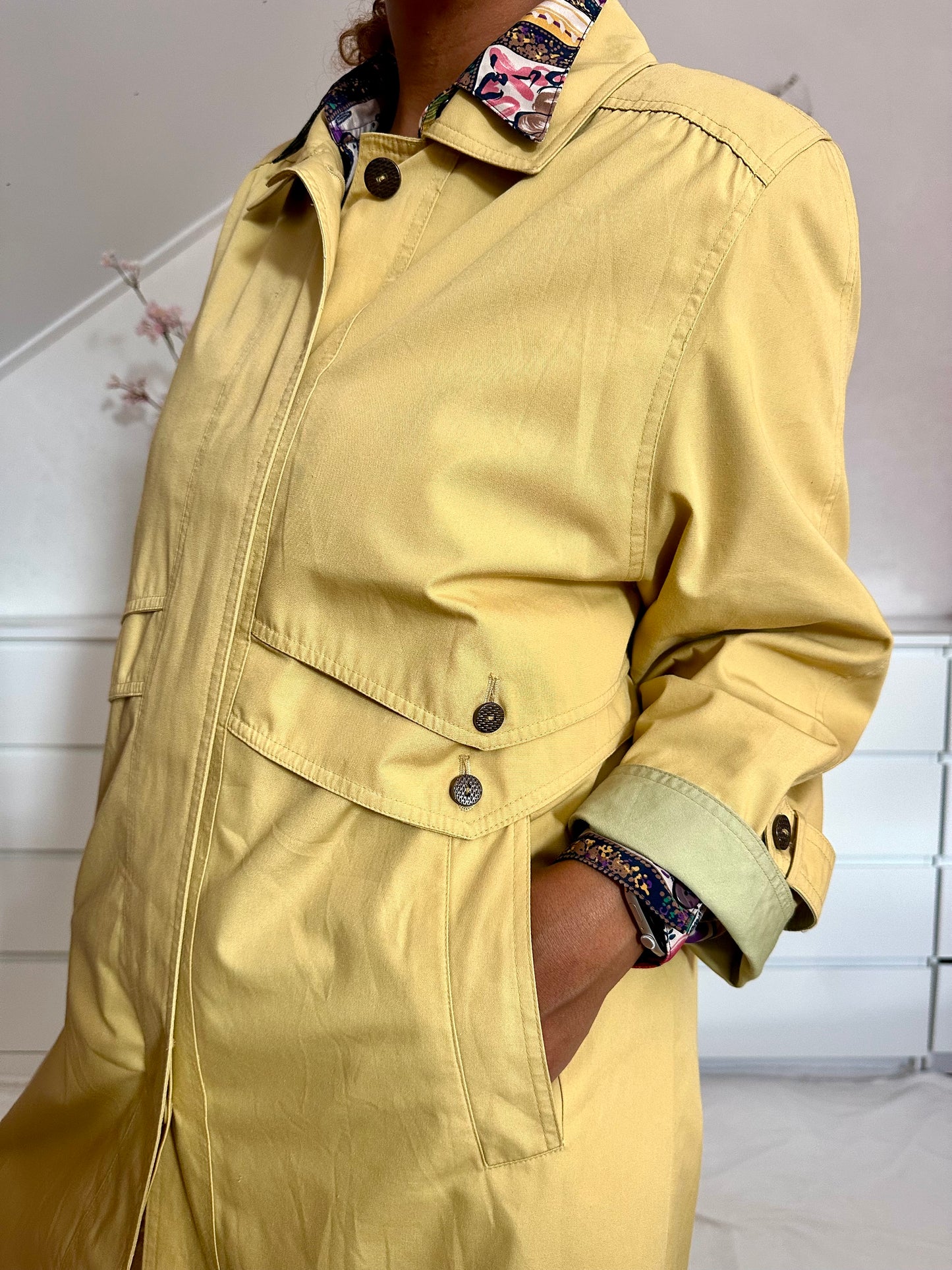 Vintage mosterdgele trenchcoat - M/L