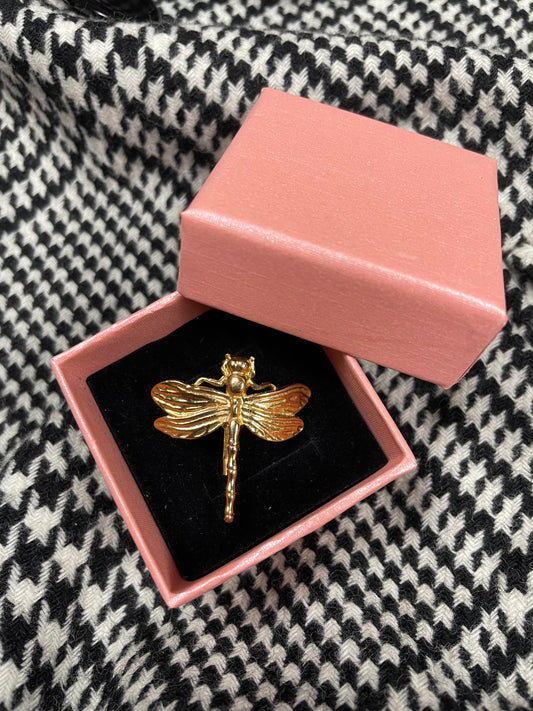 Vintage gouden libellen broche