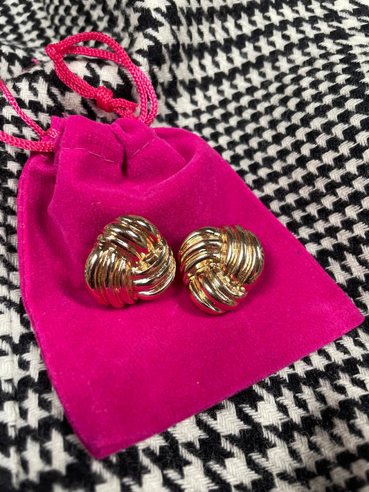 Vintage vergulde swirl clip-oorbellen