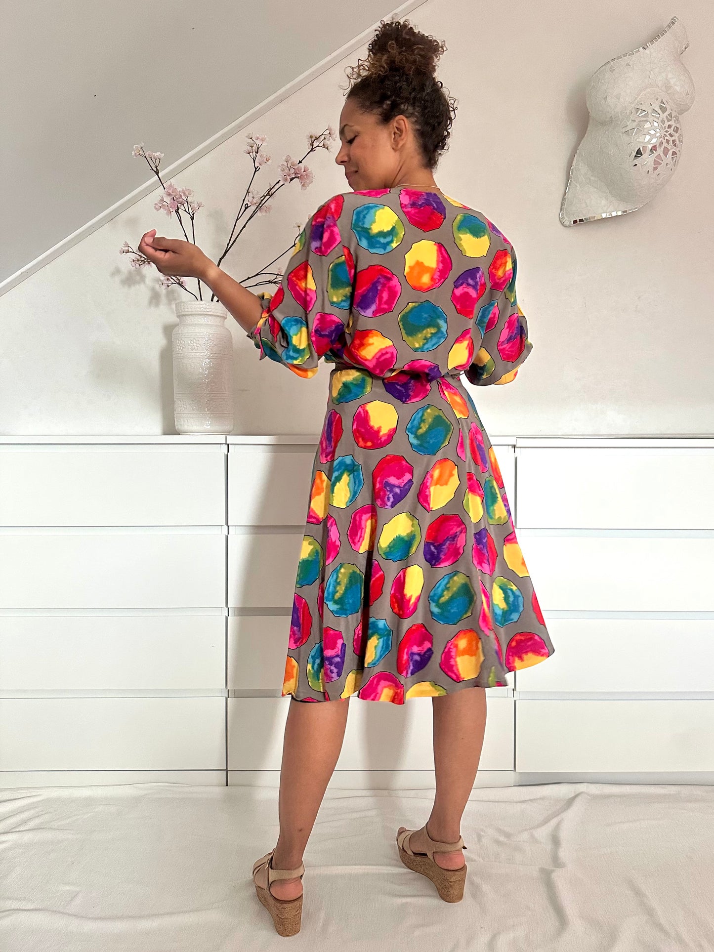 Vintage co-ord set rok en blouse - S