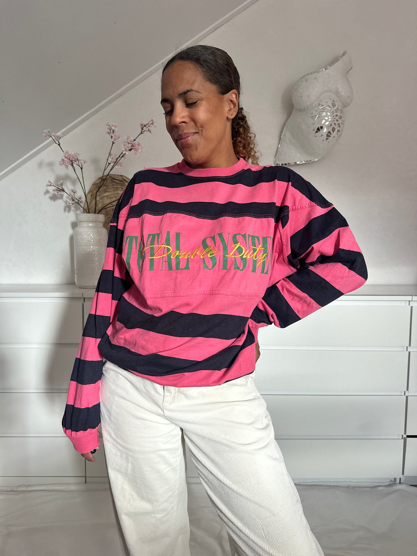 Vintage gestreepte sweater - XL
