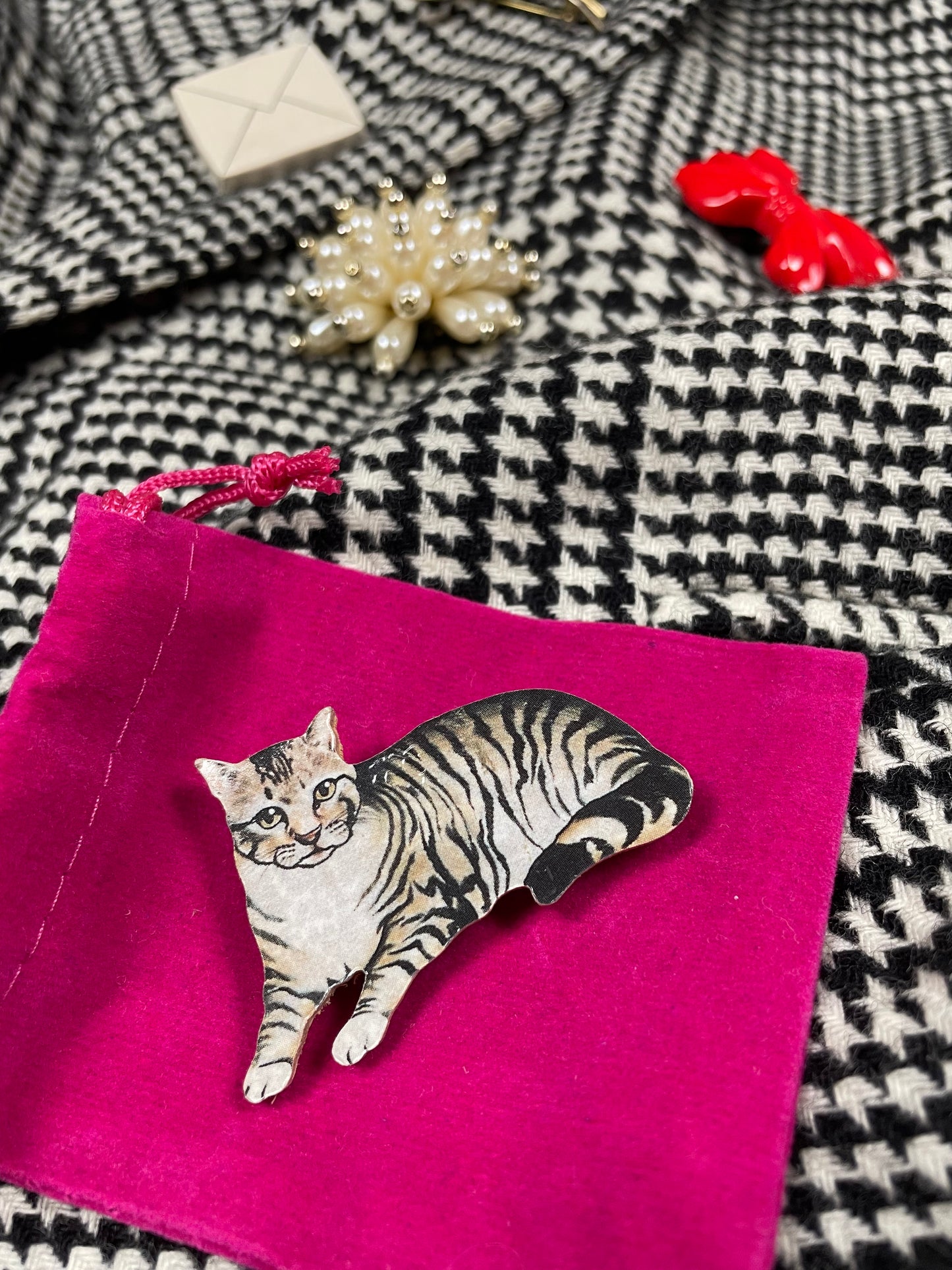 Vintage katten broche