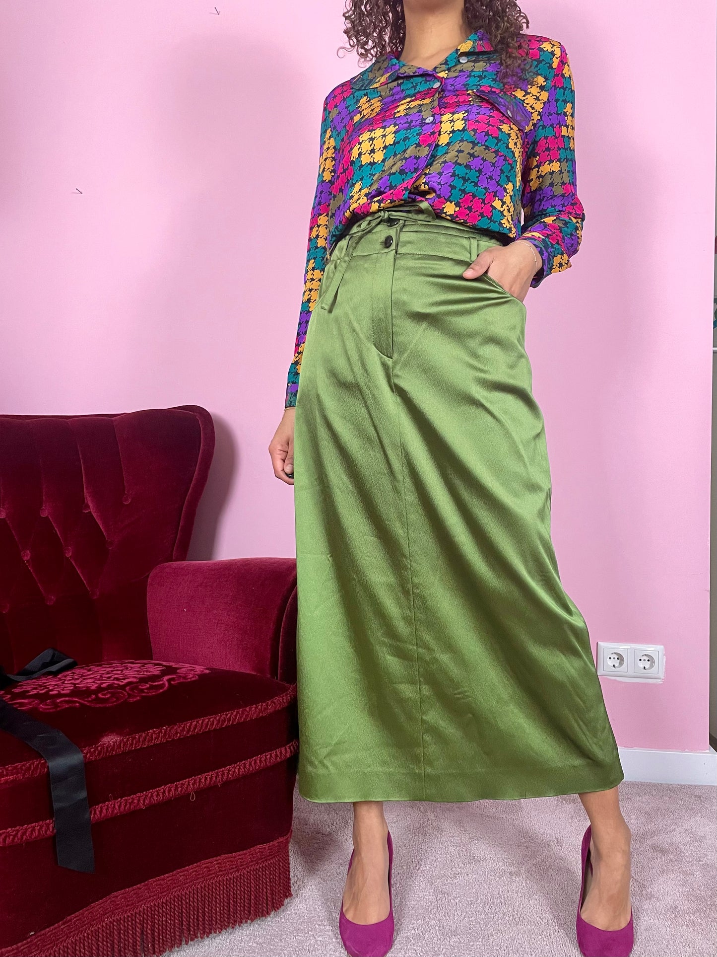 Vintage deadstock maxi-rok