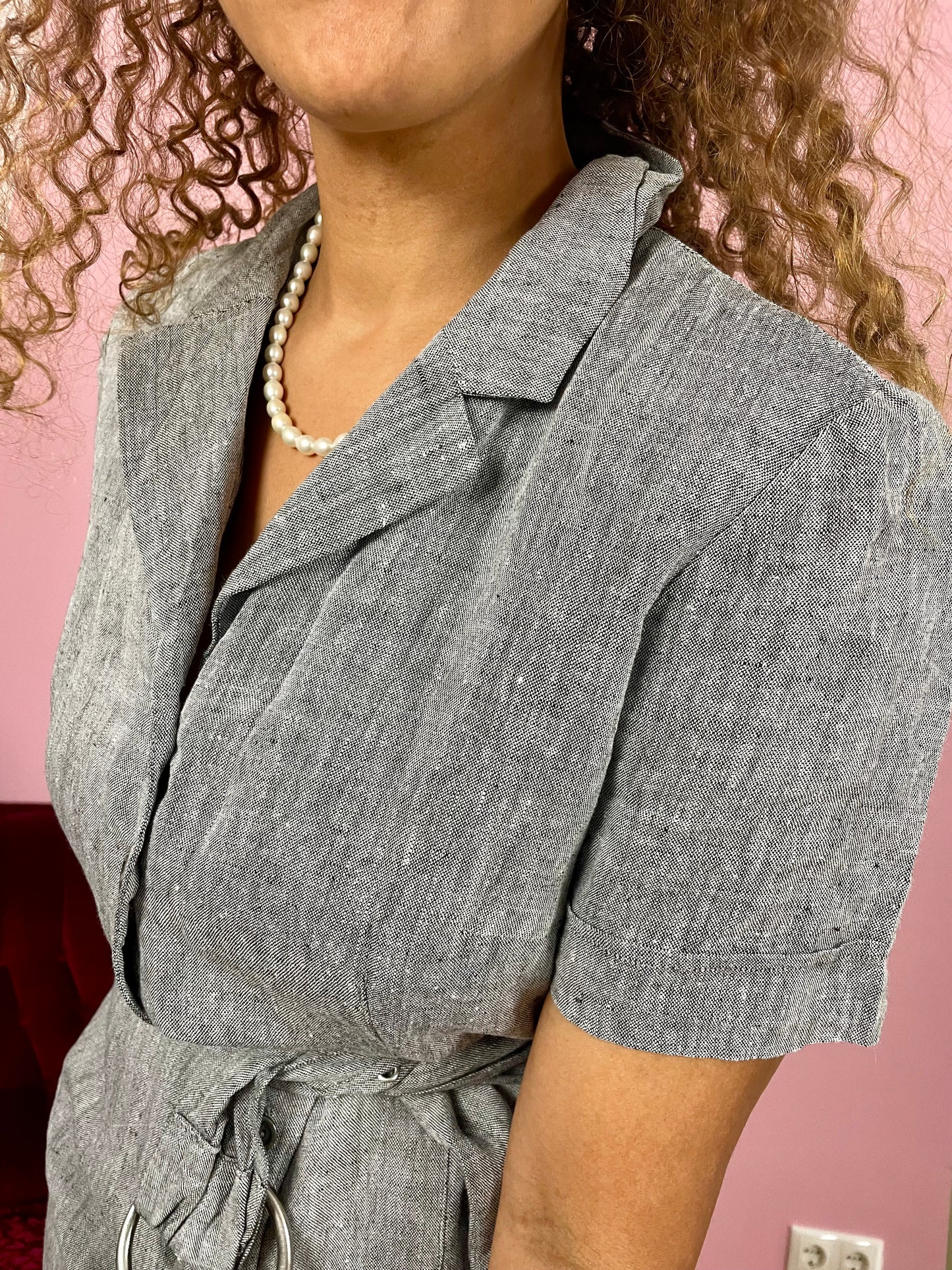 Vintage linnen maxi-jurk