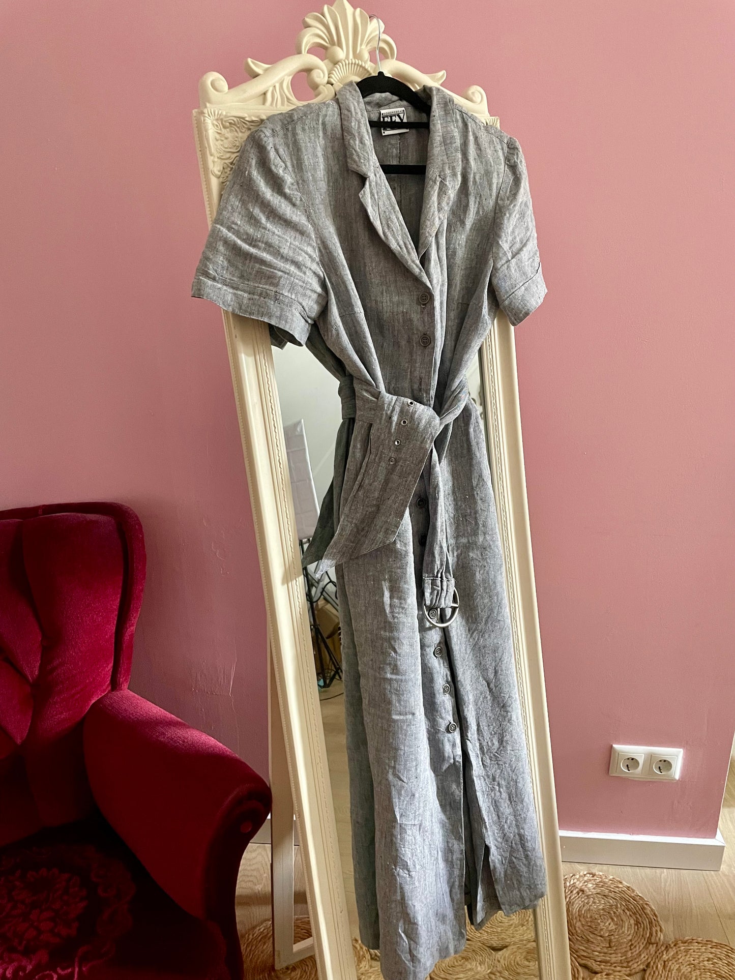 Vintage linnen maxi-jurk