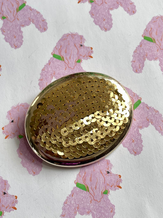 Gouden pailetten broche
