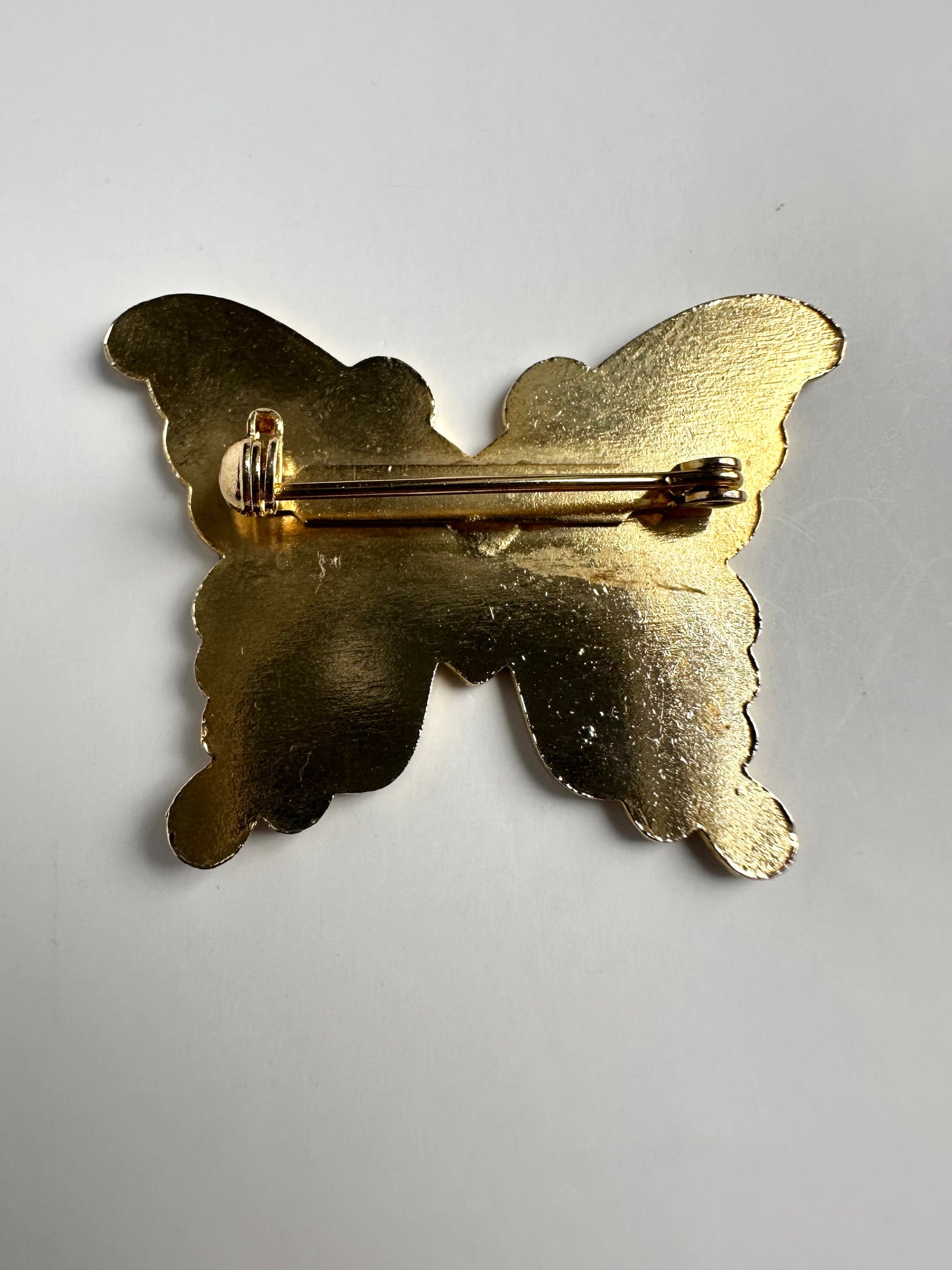 Vintage blauwe vlinder broche