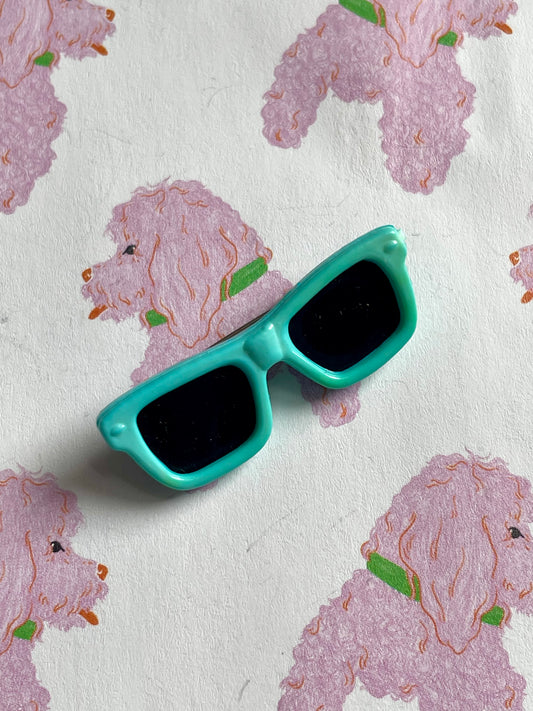 Vintage zonnebril broche turquoise