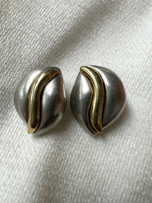 Vintage zilverkleurige swirl clips