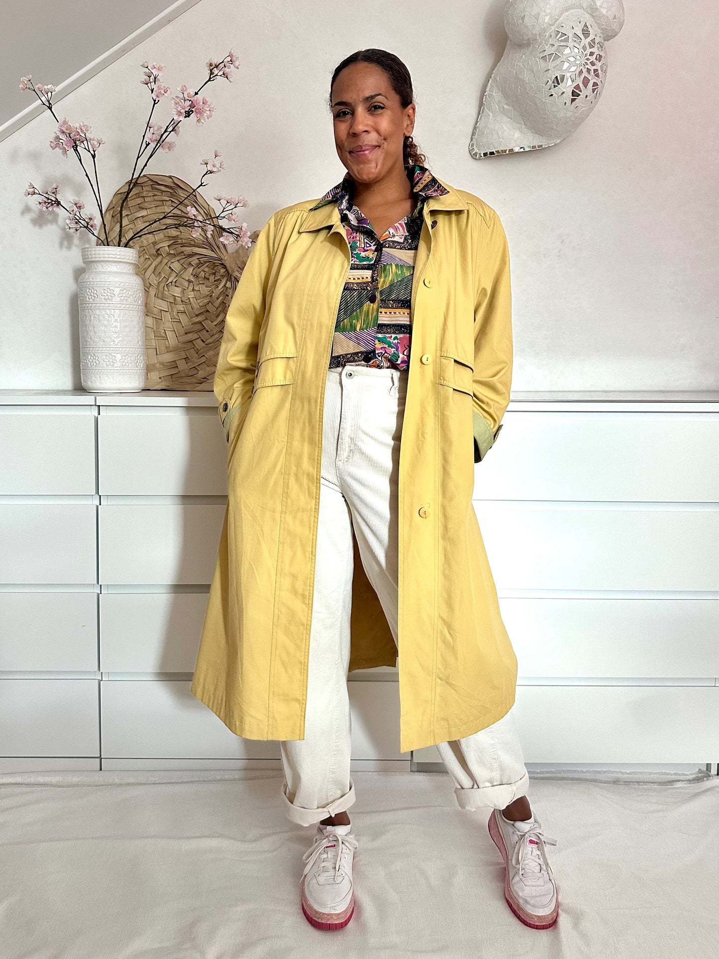 Vintage mosterdgele trenchcoat - M/L