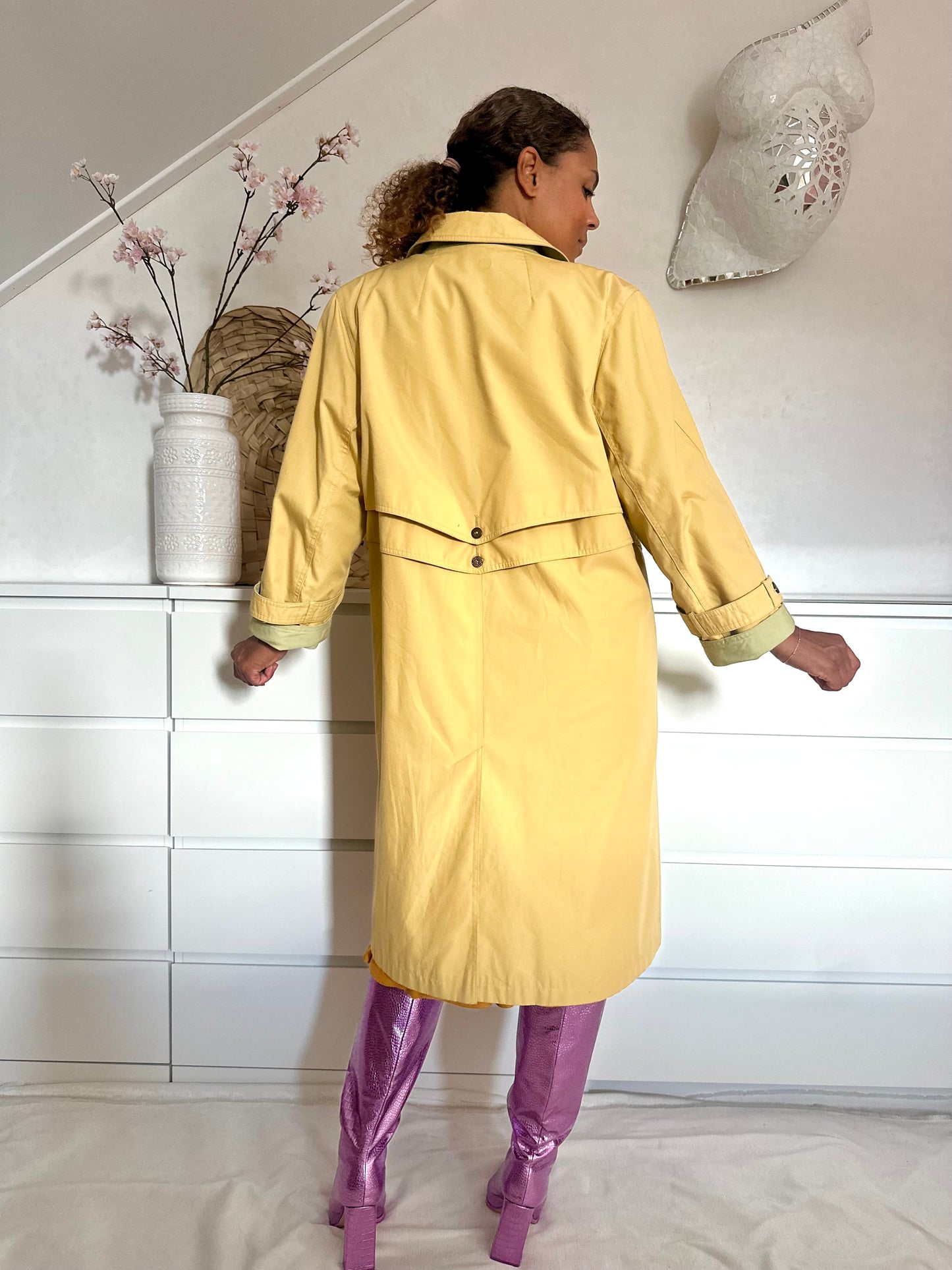 Vintage mosterdgele trenchcoat - M/L