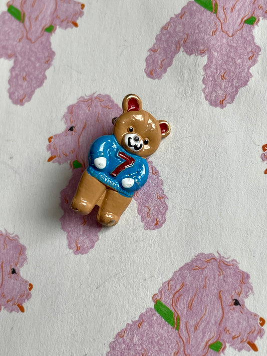 Vintage gekleurde beren broche