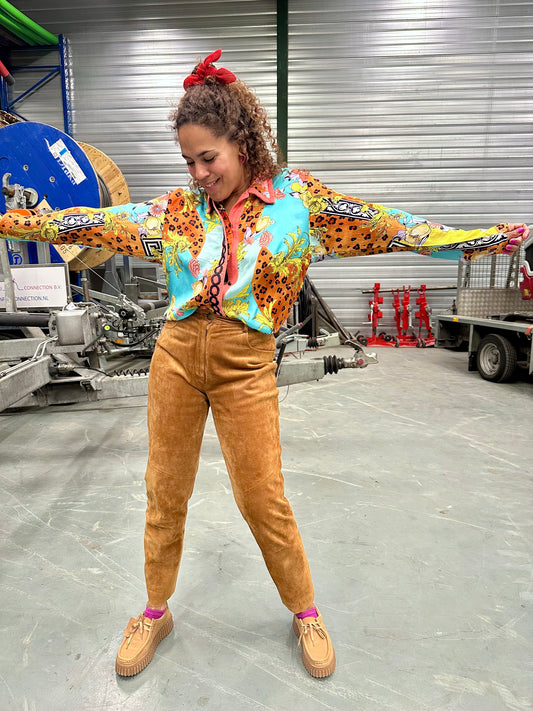 Vintage Camel suède broek - M