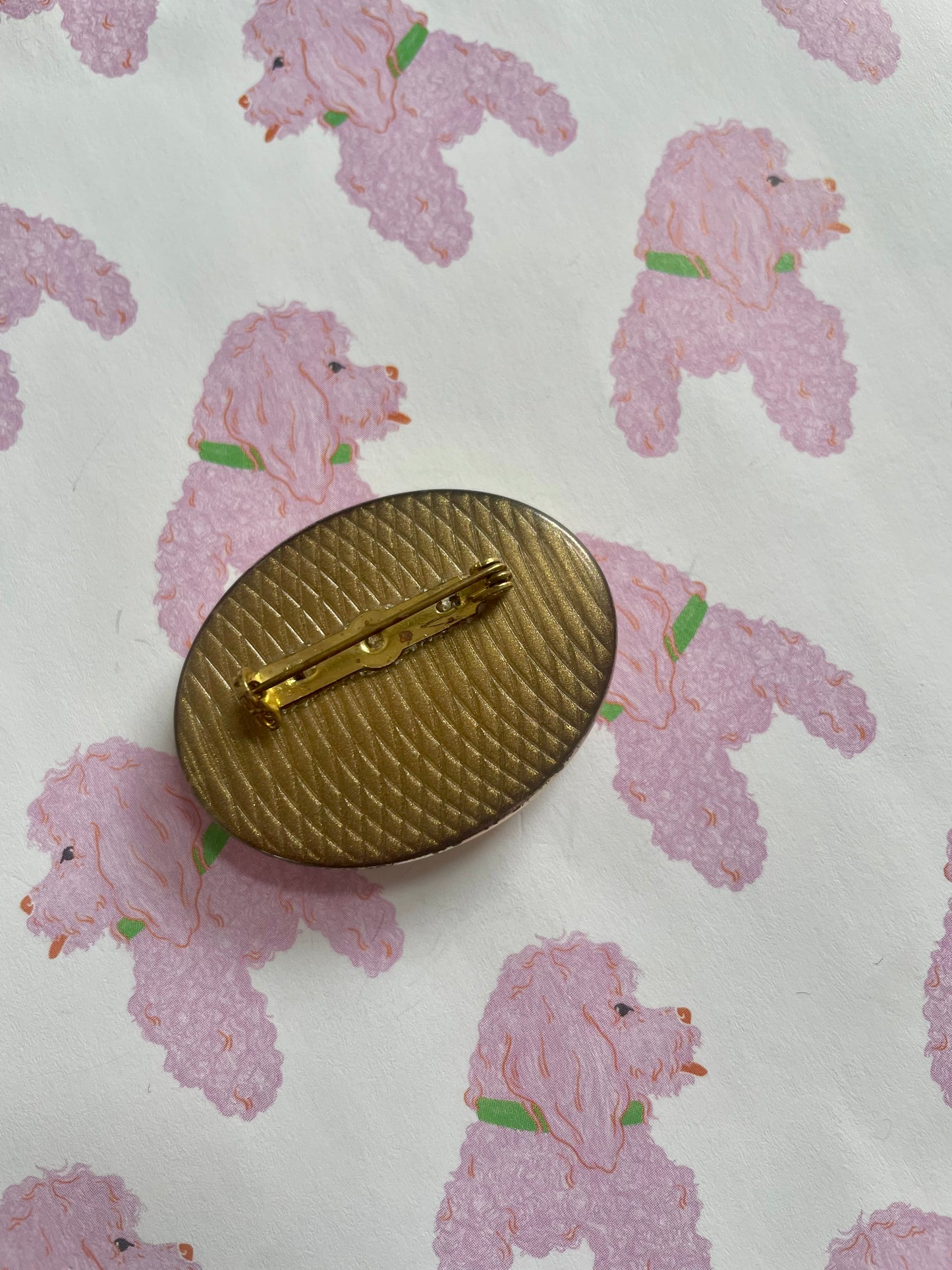 Vintage ovalen parelmoer broche