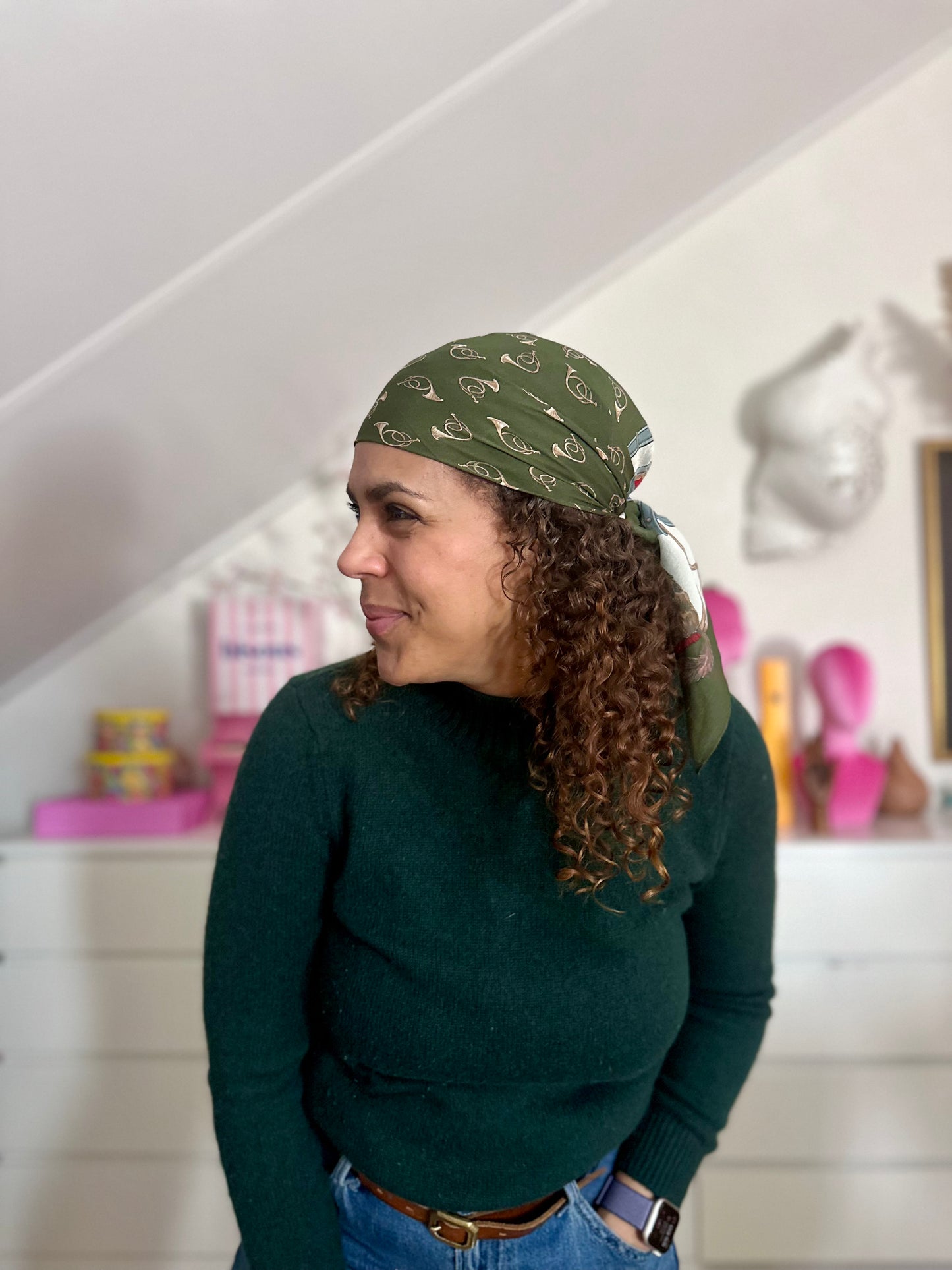 Vintage sjaaltje met vossen