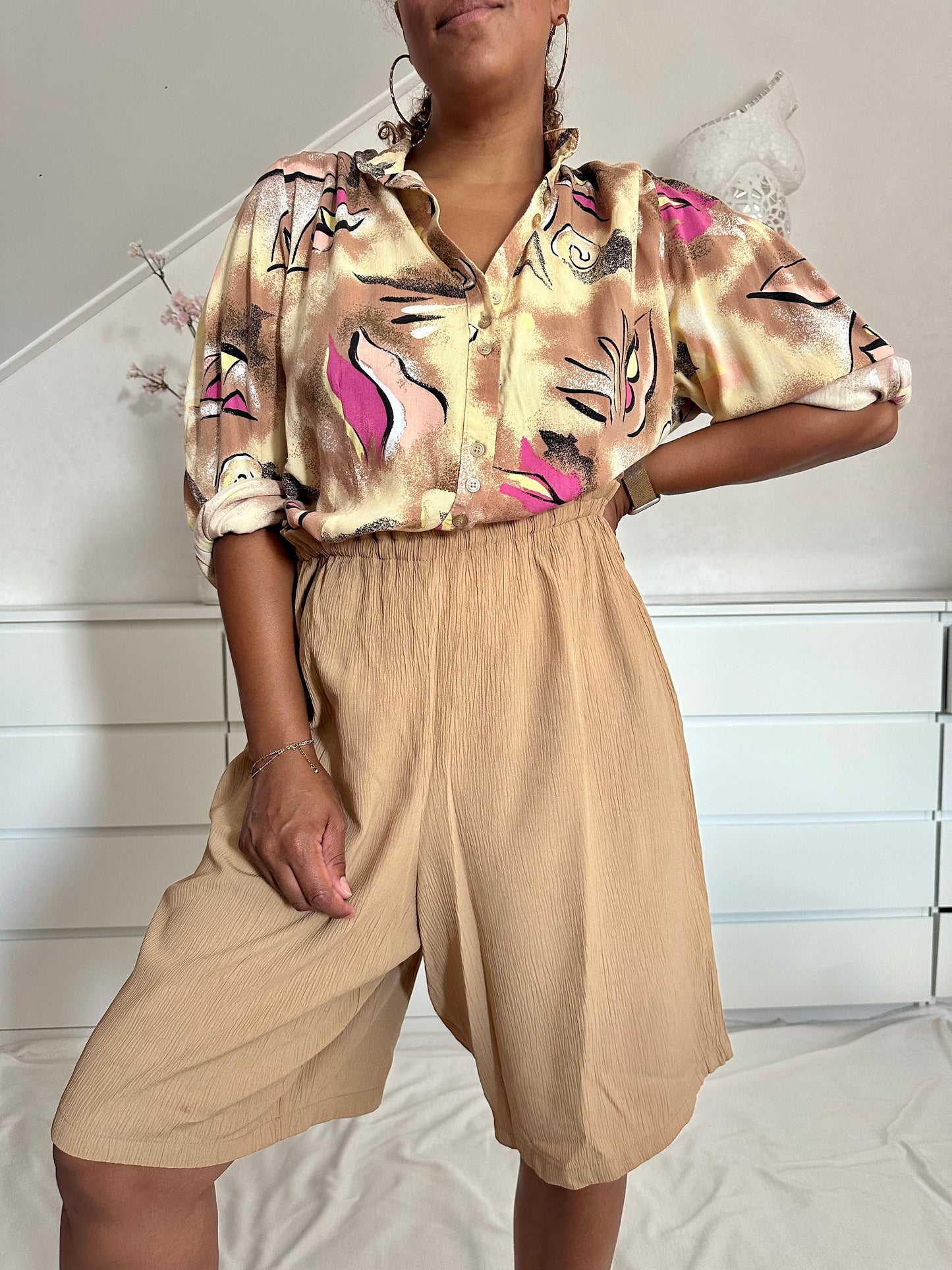 Vintage plus size viscose bermuda