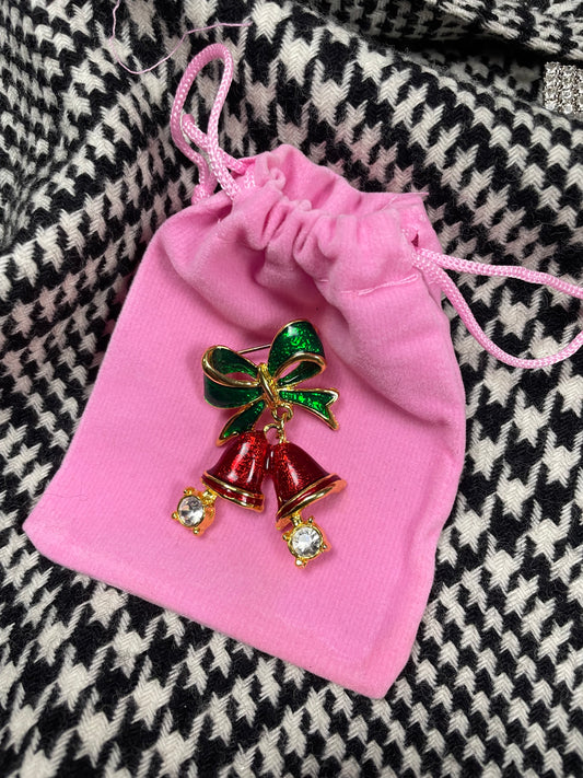 Vintage kerst klokken broche