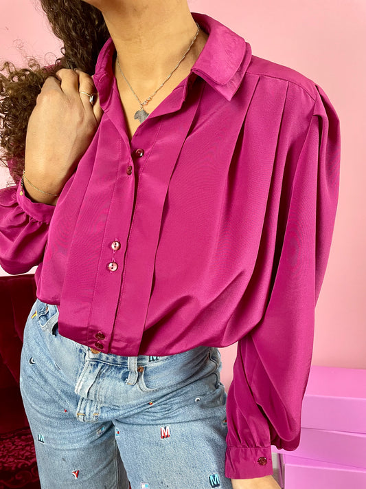 Vintage elegante magenta blouse