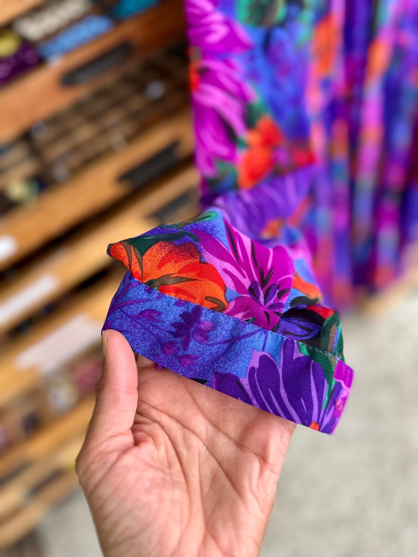 Vintage bloemen plissé-jurk